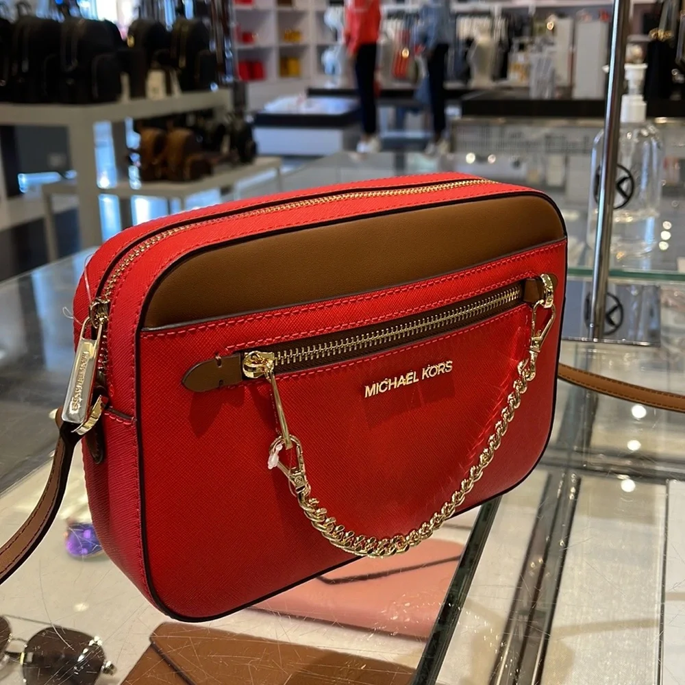 MICHAEL KORS 
Jet Set Item Large EW Zip Chain XBody Saffiano Leather Crossbody - Picture 13 of 16